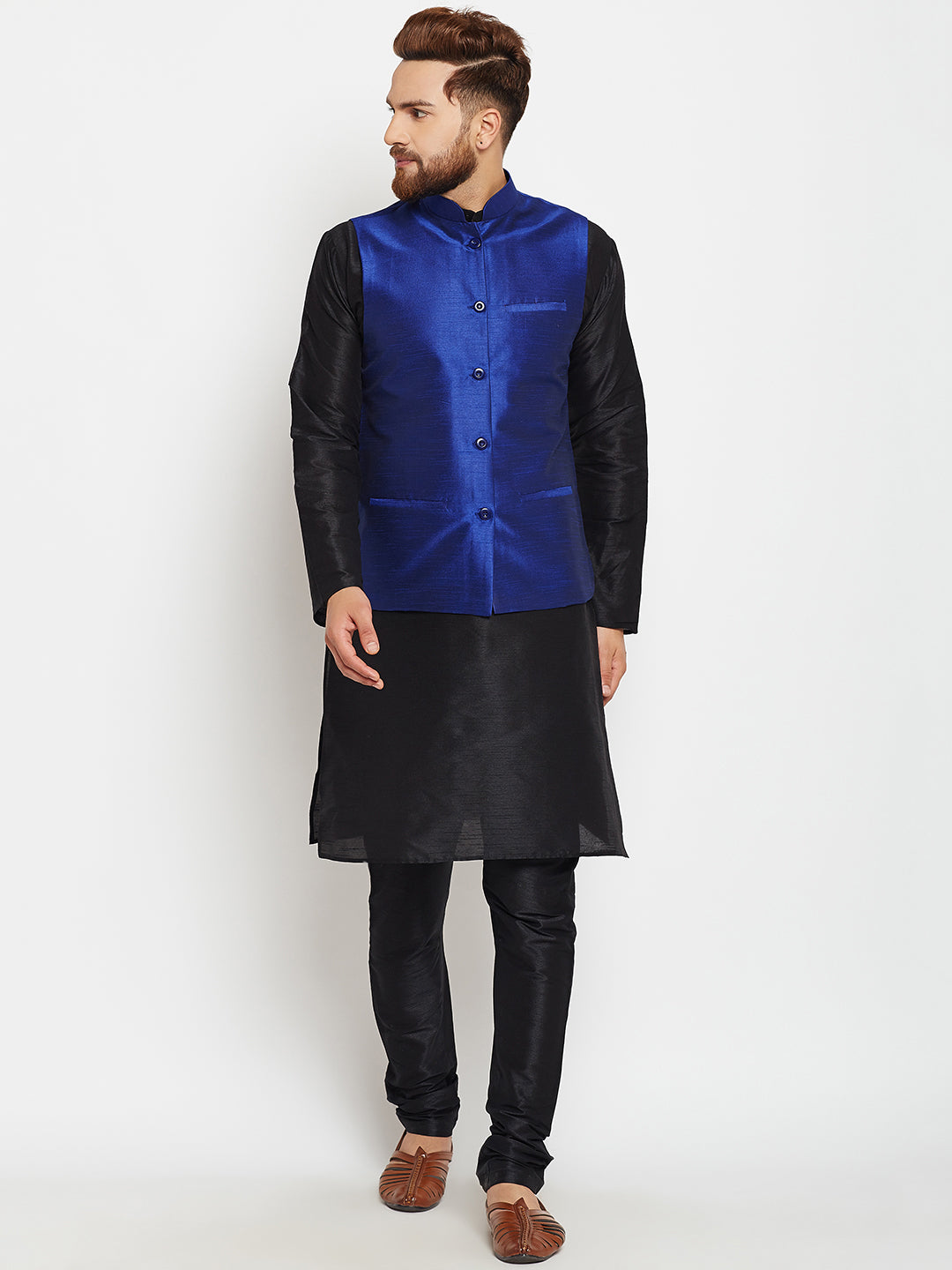 Nehru jacket with black kurta pajama sale