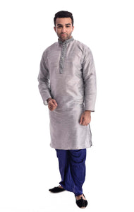 Silver Handwork Zardozi Embroidery Kurta Set