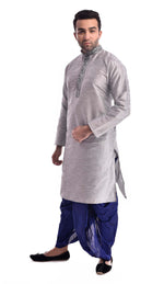 Silver Handwork Zardozi Embroidery Kurta Set