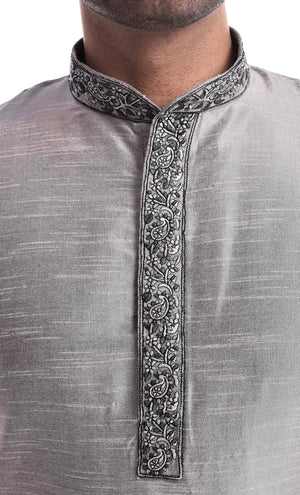 Silver Handwork Zardozi Embroidery Kurta Set