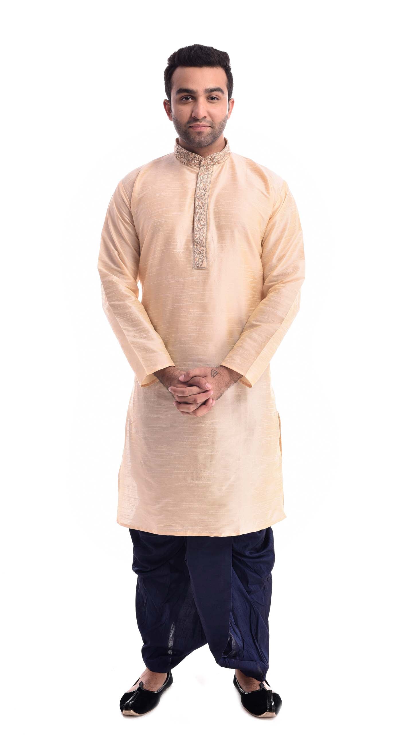 Rose Gold Zardozi Handwork Kurta with Patiala Salwar