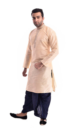 Rose Gold Zardozi Handwork Kurta with Patiala Salwar