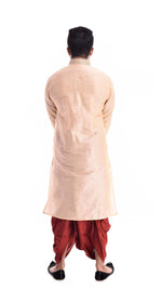 Rose Gold Kurta with Red Patiala Salwar