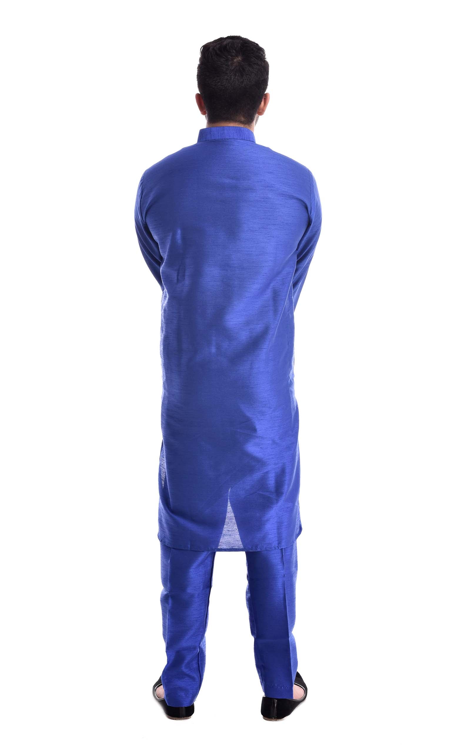 Electric Blue Kurta Pajama in Silk