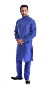 Electric Blue Kurta Pajama in Silk