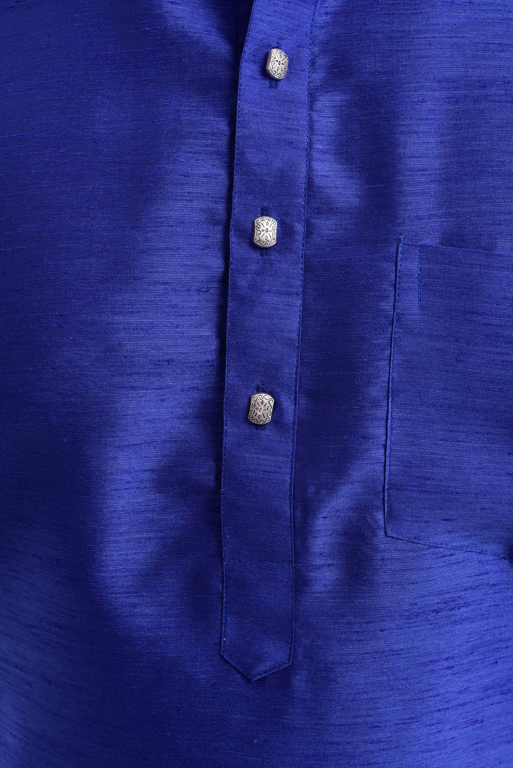 Electric Blue Kurta Pajama in Silk