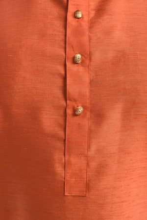 Orange Sorbet Kurta Pyjama in Silk