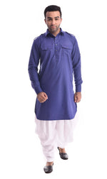 Blueberry Duet Pathani Suit Kurta Set