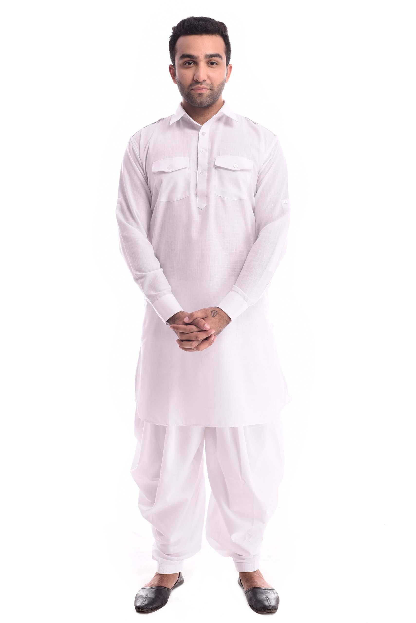 Vanilla Sorbet Pathani Suit Kurta Set