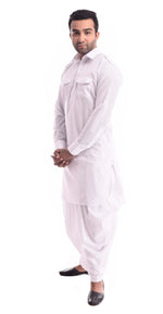 Vanilla Sorbet Pathani Suit Kurta Set