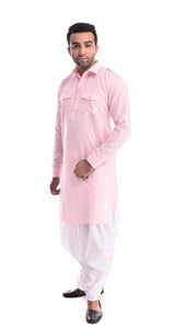 Cotton Candy Sorbet Pathani Suit Kurta Set