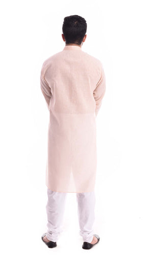 Good Earth Rose Gold Kurta Pyjama in Organic Cotton