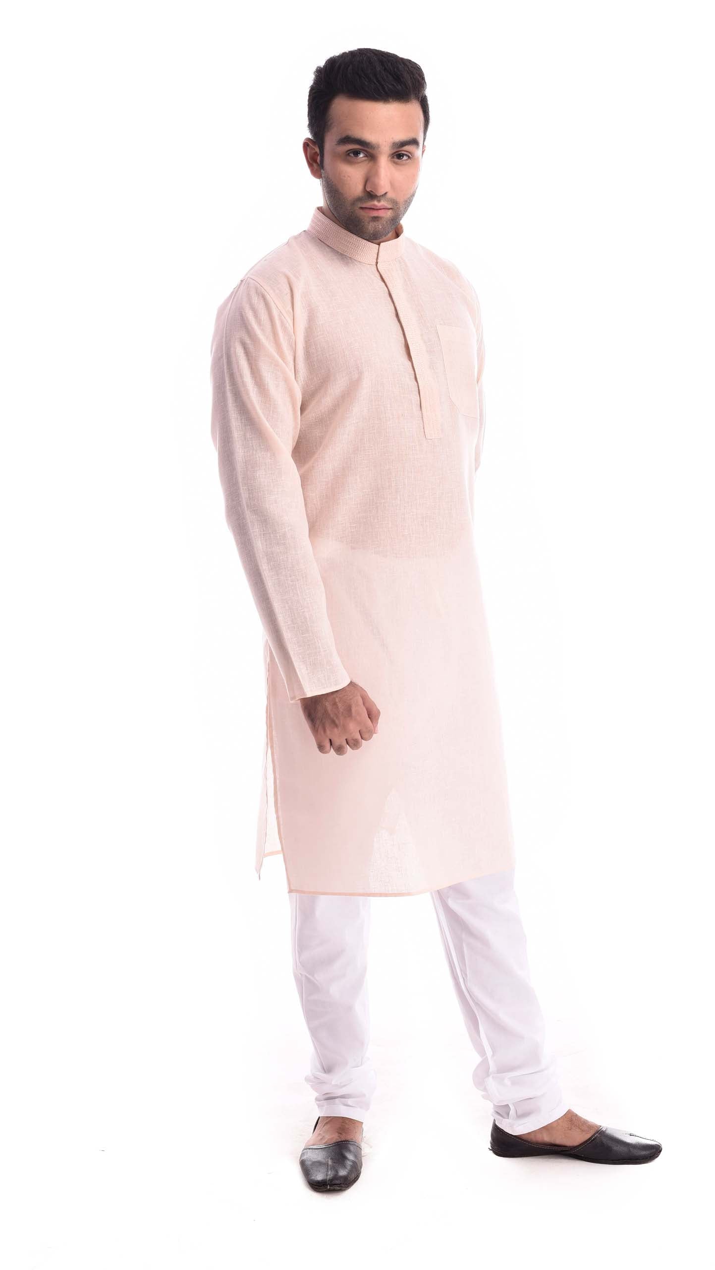 Good Earth Rose Gold Kurta Pyjama in Organic Cotton