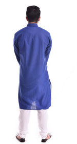 Good Earth Royal Blue Kurta in Organic Cotton