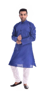 Good Earth Royal Blue Kurta in Organic Cotton