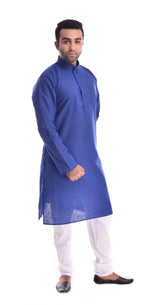 Good Earth Royal Blue Kurta in Organic Cotton