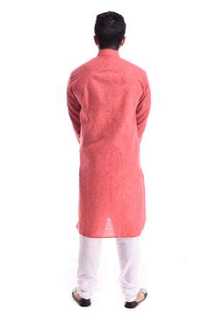 Good Earth Coral Kurta Pyjama in Organic Cotton