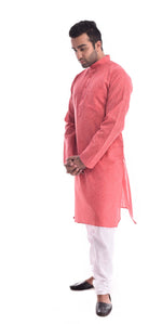 Good Earth Coral Kurta Pyjama in Organic Cotton