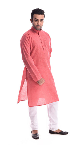 Good Earth Coral Kurta Pyjama in Organic Cotton