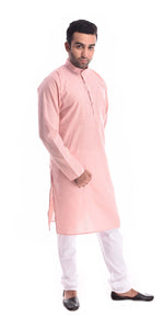 Good Earth Peach Kurta Pyjama in Organic Cotton