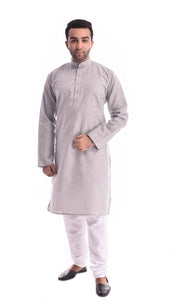 Good Earth Gravel Kurta Pyjama in Organic Cotton