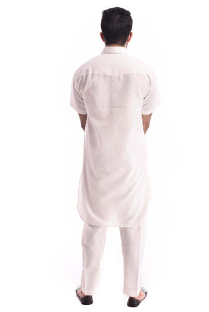 White Stallion Half Sleeves Kurta Pyjama