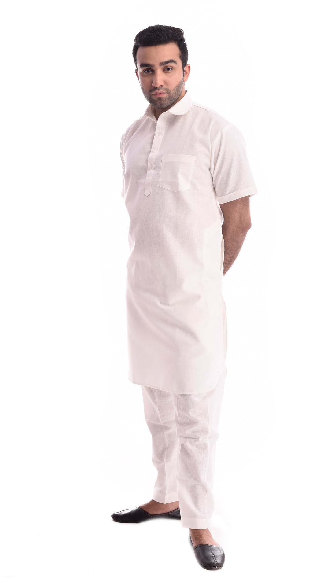 White Stallion Half Sleeves Kurta Pyjama