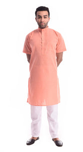 Creamsicle Orange Half Sleeves Kurta Pyjama