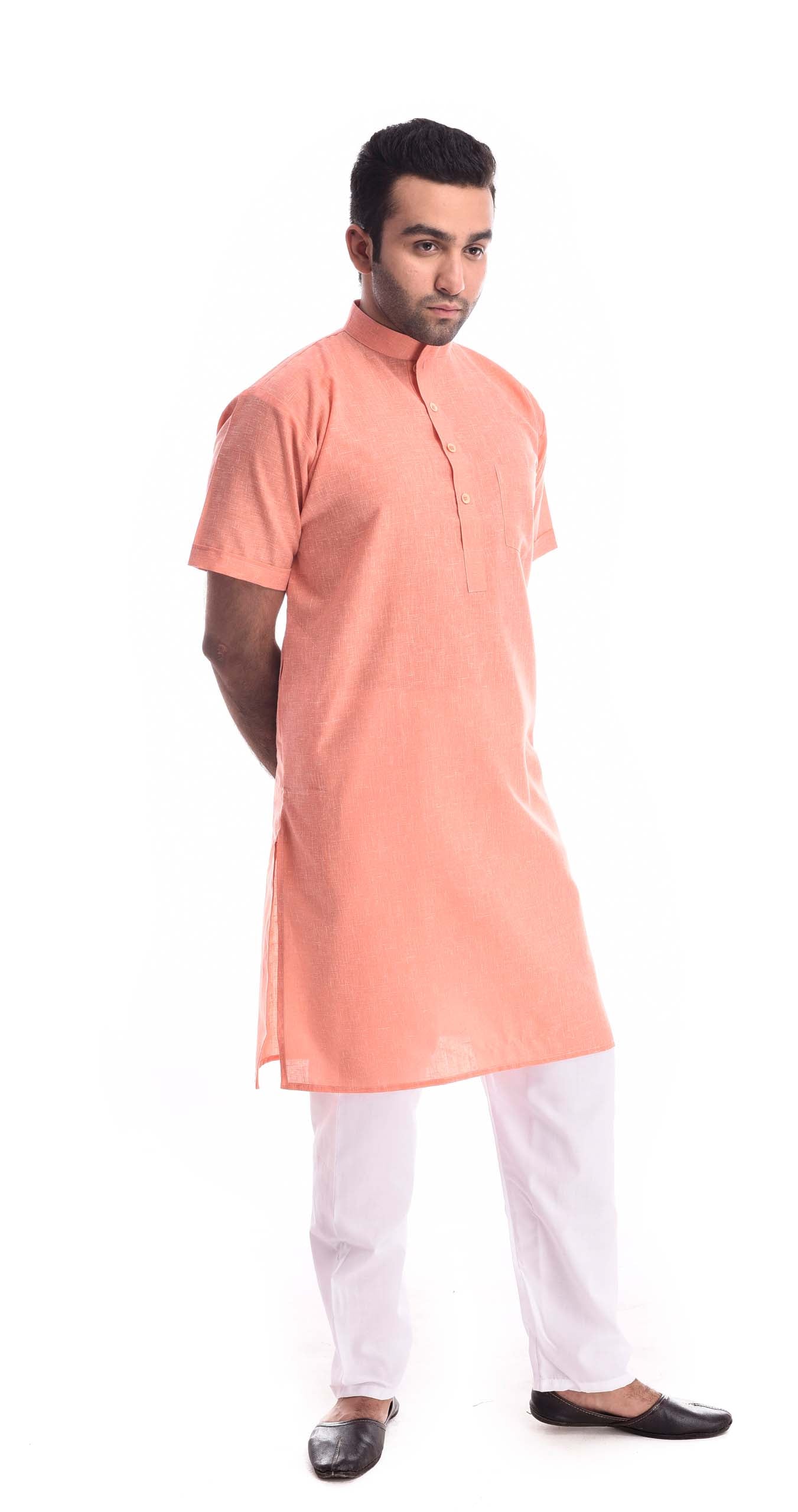 Creamsicle Orange Half Sleeves Kurta Pyjama