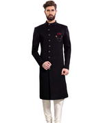 Hackett Black Semi Indo-Western Suit