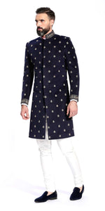 Anzio Navy Blue Sherwani